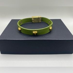 💚🦊Vegan Leather Gold Fox Head Bracelet